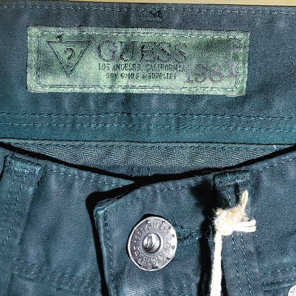 NWT Guess Jeans Lincoln Slim Fit Low Rise Straight Leg Amulet Green Sueded 28x32 - Picture 6 of 14
